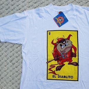 Vintage NWT Looney Tunes Tasmanian Devil El Diablito Graphic T Shirt